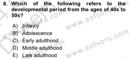 Psychology Dersi 2023 - 2024 Yılı (Final) Dönem Sonu Sınav Soruları 8. Soru