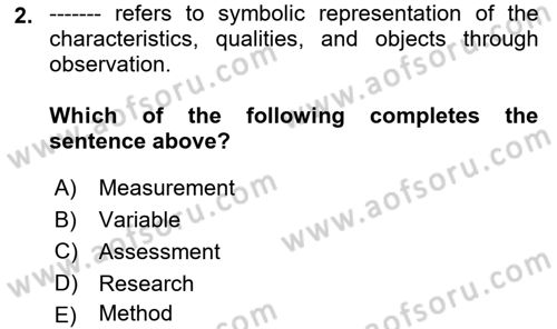 Psychology Dersi 2023 - 2024 Yılı Yaz Okulu Sınav Soruları 2. Soru