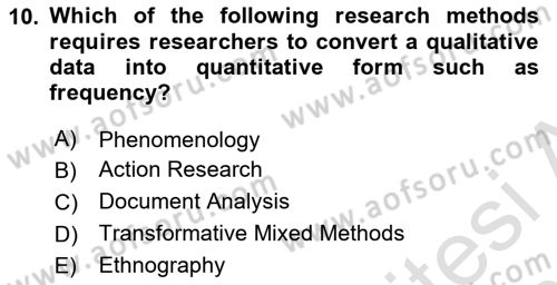Psychology Dersi 2024 - 2025 Yılı (Vize) Ara Sınav Soruları 10. Soru