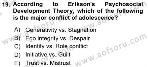 Psychology Dersi 2024 - 2025 Yılı (Final) Dönem Sonu Sınav Soruları 19. Soru