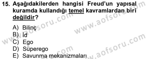 Eğitim Psikolojisi Dersi 2012 - 2013 Yılı (Vize) Ara Sınav Soruları 15. Soru