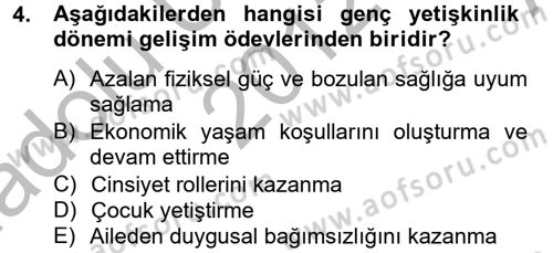 Eğitim Psikolojisi Dersi 2012 - 2013 Yılı (Vize) Ara Sınav Soruları 4. Soru