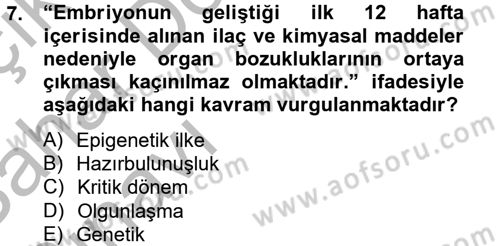 Eğitim Psikolojisi Dersi 2012 - 2013 Yılı (Vize) Ara Sınav Soruları 7. Soru