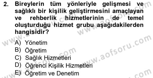 Eğitim Psikolojisi Dersi 2013 - 2014 Yılı (Vize) Ara Sınav Soruları 2. Soru