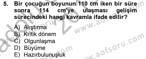 Eğitim Psikolojisi Dersi 2013 - 2014 Yılı (Vize) Ara Sınav Soruları 5. Soru