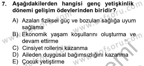 Eğitim Psikolojisi Dersi 2013 - 2014 Yılı (Vize) Ara Sınav Soruları 7. Soru