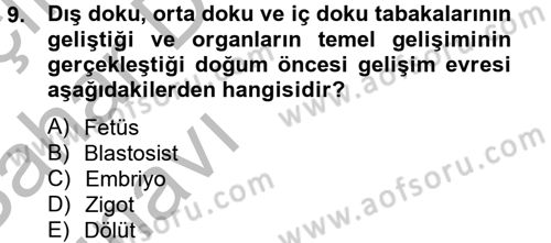 Eğitim Psikolojisi Dersi 2013 - 2014 Yılı (Vize) Ara Sınav Soruları 9. Soru