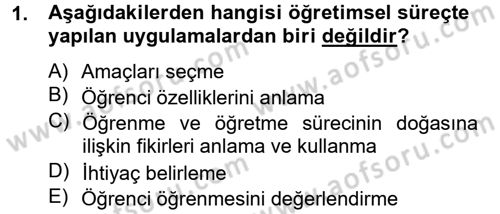 Eğitim Psikolojisi Dersi 2014 - 2015 Yılı (Vize) Ara Sınav Soruları 1. Soru