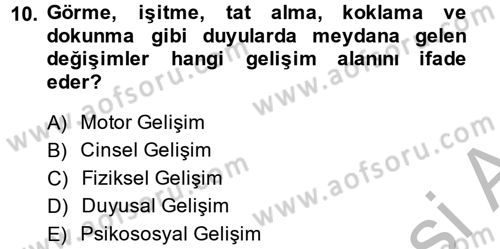 Eğitim Psikolojisi Dersi 2014 - 2015 Yılı (Vize) Ara Sınav Soruları 10. Soru