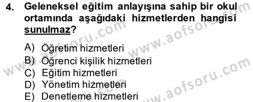 Eğitim Psikolojisi Dersi 2014 - 2015 Yılı (Vize) Ara Sınav Soruları 4. Soru
