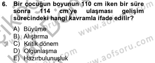 Eğitim Psikolojisi Dersi 2014 - 2015 Yılı (Vize) Ara Sınav Soruları 6. Soru