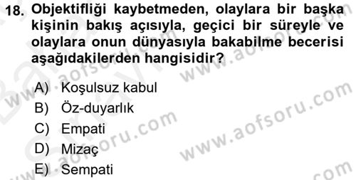 Eğitim Psikolojisi Dersi 2015 - 2016 Yılı (Vize) Ara Sınavı 18. Soru