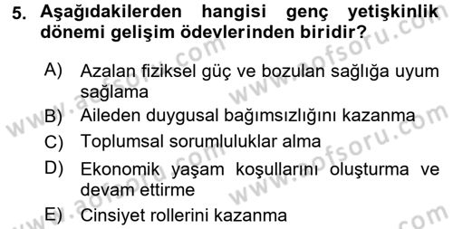 Eğitim Psikolojisi Dersi 2015 - 2016 Yılı (Vize) Ara Sınavı 5. Soru