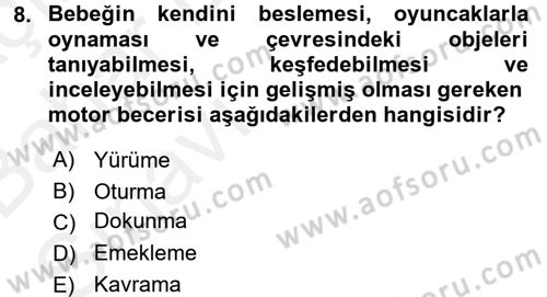 Eğitim Psikolojisi Dersi 2015 - 2016 Yılı (Vize) Ara Sınavı 8. Soru