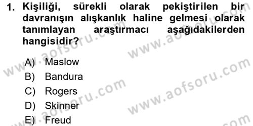 Eğitim Psikolojisi Dersi 2017 - 2018 Yılı (Final) Dönem Sonu Sınav Soruları 1. Soru