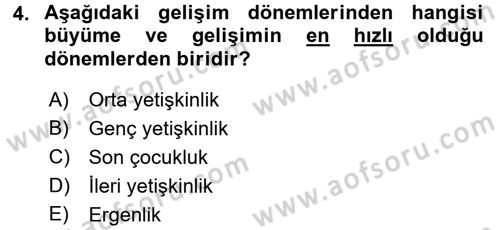 Eğitim Psikolojisi Dersi 2017 - 2018 Yılı (Final) Dönem Sonu Sınav Soruları 4. Soru