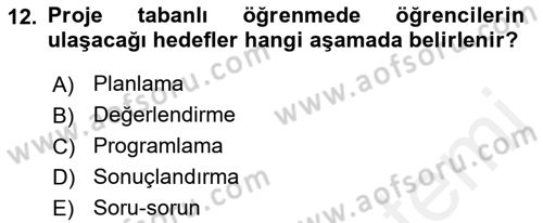 Eğitim Psikolojisi Dersi 2018 - 2019 Yılı (Final) Dönem Sonu Sınav Soruları 12. Soru