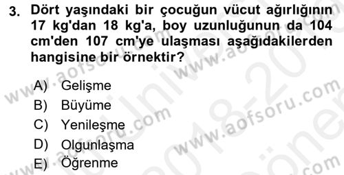 Eğitim Psikolojisi Dersi 2018 - 2019 Yılı (Final) Dönem Sonu Sınav Soruları 3. Soru