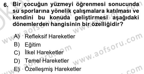 Eğitim Psikolojisi Dersi 2020 - 2021 Yılı Yaz Okulu Sınavı 6. Soru