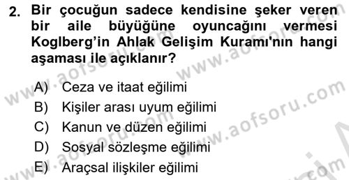 Eğitim Psikolojisi Dersi 2021 - 2022 Yılı (Vize) Ara Sınav Soruları 2. Soru