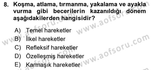 Eğitim Psikolojisi Dersi 2021 - 2022 Yılı (Vize) Ara Sınav Soruları 8. Soru