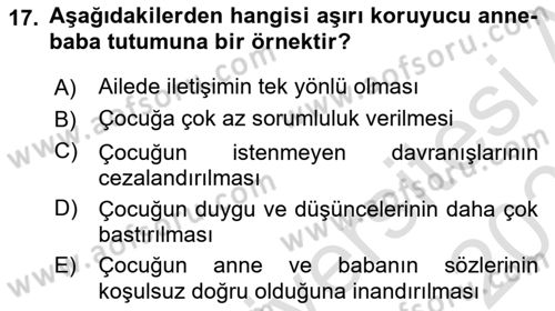 Eğitim Psikolojisi Dersi 2023 - 2024 Yılı (Vize) Ara Sınavı 17. Soru