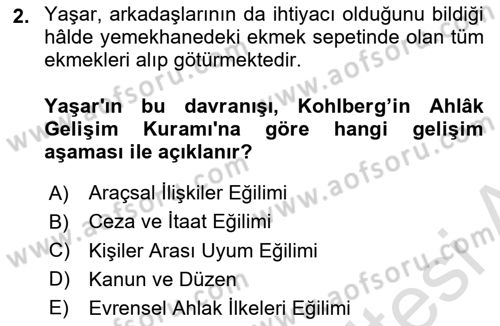 Eğitim Psikolojisi Dersi 2023 - 2024 Yılı (Vize) Ara Sınav Soruları 2. Soru