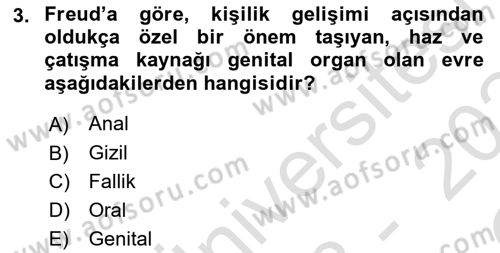 Eğitim Psikolojisi Dersi 2023 - 2024 Yılı Yaz Okulu Sınav Soruları 3. Soru