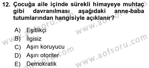 Eğitim Psikolojisi Dersi 2024 - 2025 Yılı (Vize) Ara Sınav Soruları 12. Soru