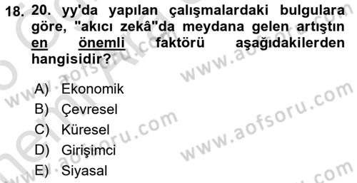 Eğitim Psikolojisi Dersi 2024 - 2025 Yılı (Vize) Ara Sınav Soruları 18. Soru