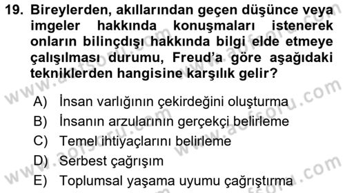 Eğitim Psikolojisi Dersi 2024 - 2025 Yılı (Vize) Ara Sınav Soruları 19. Soru
