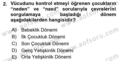 Eğitim Psikolojisi Dersi 2024 - 2025 Yılı (Vize) Ara Sınav Soruları 2. Soru
