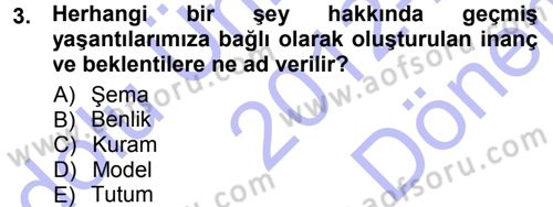 Sosyal Psikoloji 1 Dersi 2012 - 2013 Yılı (Final) Dönem Sonu Sınav Soruları 3. Soru