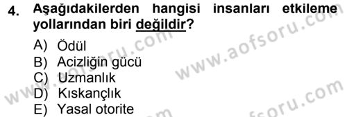 Sosyal Psikoloji 1 Dersi 2012 - 2013 Yılı (Final) Dönem Sonu Sınav Soruları 4. Soru