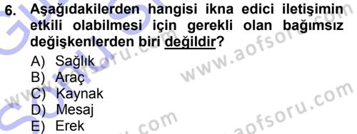 Sosyal Psikoloji 1 Dersi 2012 - 2013 Yılı (Final) Dönem Sonu Sınav Soruları 6. Soru