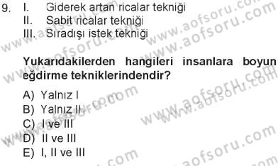 Sosyal Psikoloji 1 Dersi 2012 - 2013 Yılı Tek Ders Sınav Soruları 9. Soru