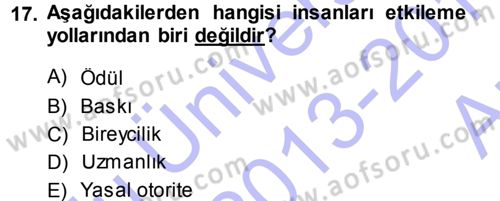 Sosyal Psikoloji 1 Dersi Ara Sınavı Deneme Sınav Soruları 17. Soru