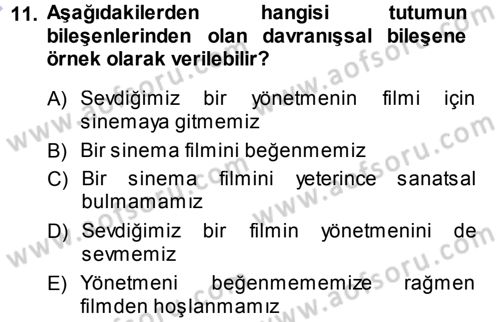 Sosyal Psikoloji 1 Dersi 2013 - 2014 Yılı (Final) Dönem Sonu Sınav Soruları 11. Soru