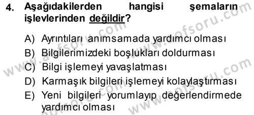 Sosyal Psikoloji 1 Dersi 2013 - 2014 Yılı (Final) Dönem Sonu Sınav Soruları 4. Soru