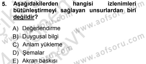 Sosyal Psikoloji 1 Dersi 2013 - 2014 Yılı Tek Ders Sınav Soruları 5. Soru