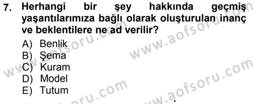 Sosyal Psikoloji 1 Dersi 2013 - 2014 Yılı Tek Ders Sınav Soruları 7. Soru