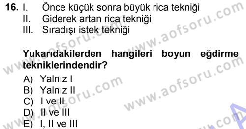 Sosyal Psikoloji 1 Dersi 2014 - 2015 Yılı (Vize) Ara Sınav Soruları 16. Soru