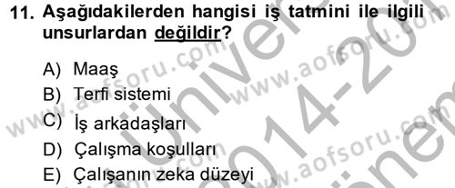Sosyal Psikoloji 1 Dersi 2014 - 2015 Yılı (Final) Dönem Sonu Sınav Soruları 11. Soru