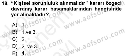 Sosyal Psikoloji 1 Dersi 2015 - 2016 Yılı Tek Ders Sınav Soruları 18. Soru
