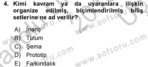 Sosyal Psikoloji 1 Dersi 2016 - 2017 Yılı 3 Ders Sınav Soruları 4. Soru