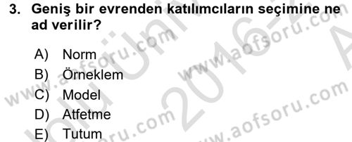 Sosyal Psikoloji 1 Dersi 2016 - 2017 Yılı (Vize) Ara Sınav Soruları 3. Soru