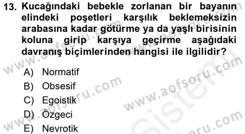 Sosyal Psikoloji 1 Dersi 2016 - 2017 Yılı (Final) Dönem Sonu Sınav Soruları 13. Soru