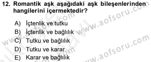 Sosyal Psikoloji 1 Dersi 2017 - 2018 Yılı 3 Ders Sınav Soruları 12. Soru