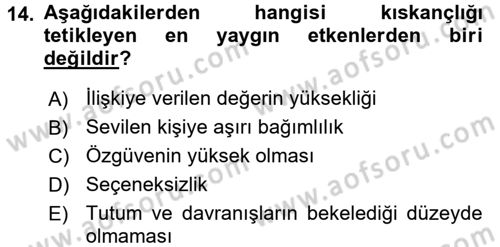 Sosyal Psikoloji 1 Dersi 2017 - 2018 Yılı 3 Ders Sınav Soruları 14. Soru