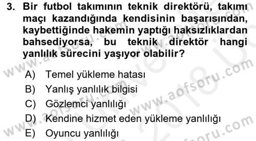 Sosyal Psikoloji 1 Dersi 2017 - 2018 Yılı 3 Ders Sınav Soruları 3. Soru
